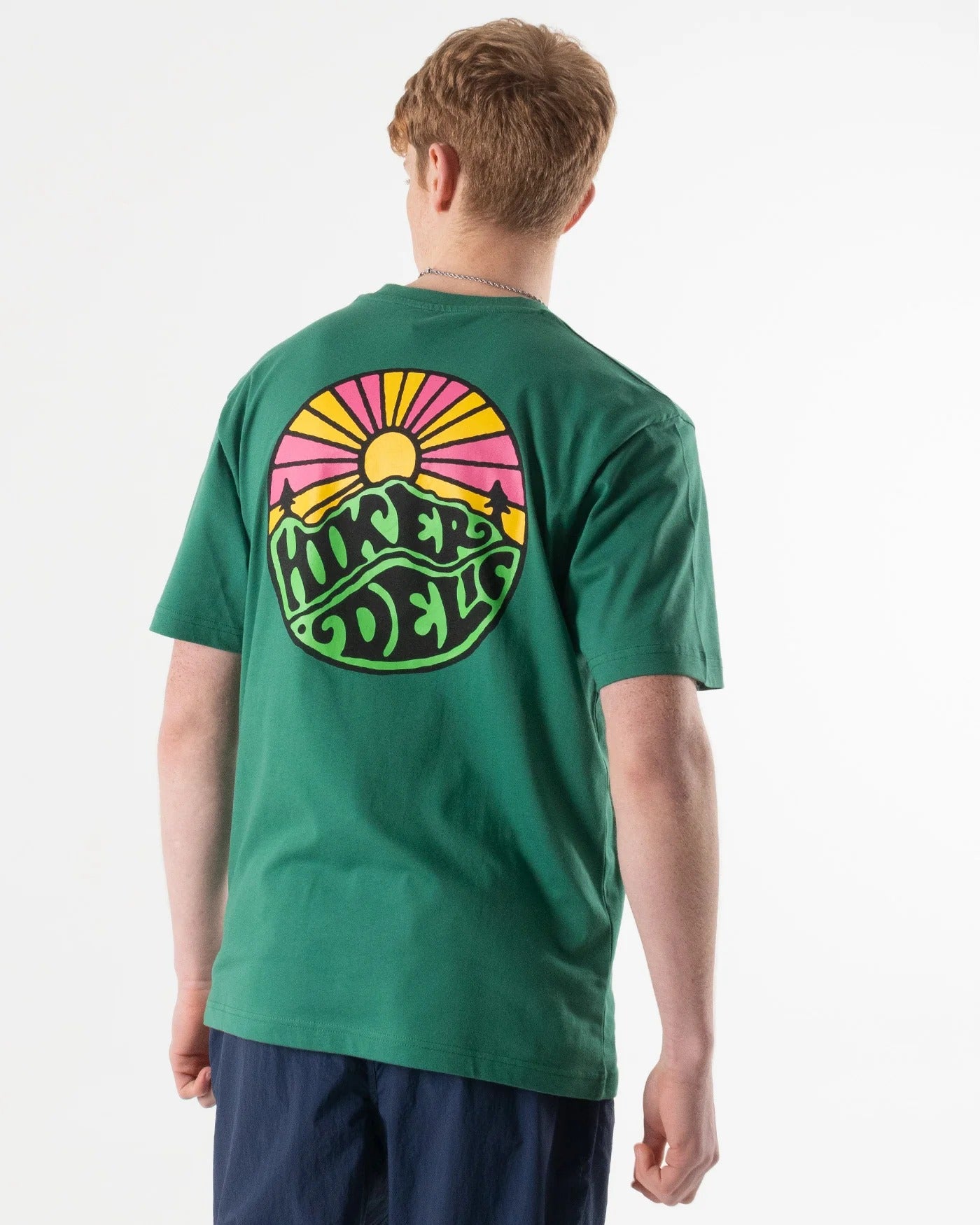 Hikerdelic Backprint Original Logo T-Shirt in Antique Green