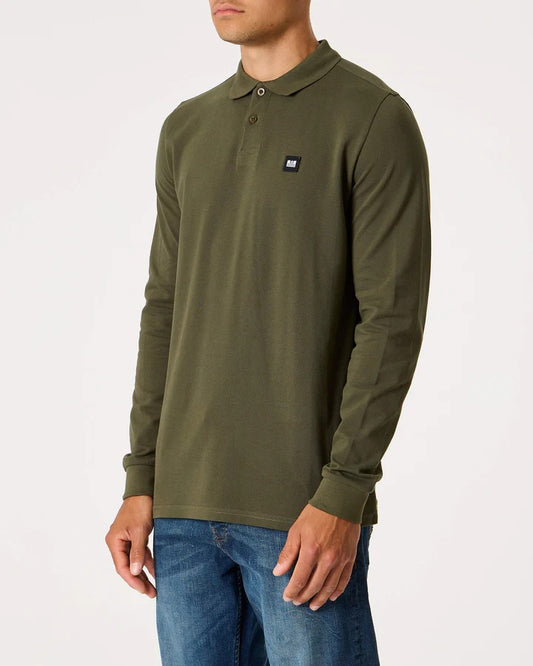 Weekend Offender Leon LS Polo Top in Dark Green