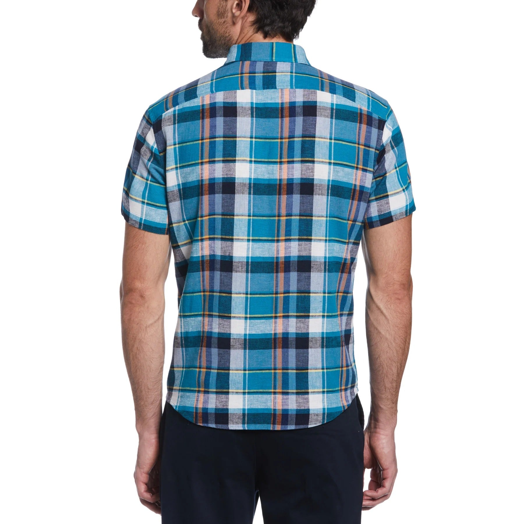 Original Penguin SS Plaid Shirt Mosaic Blue