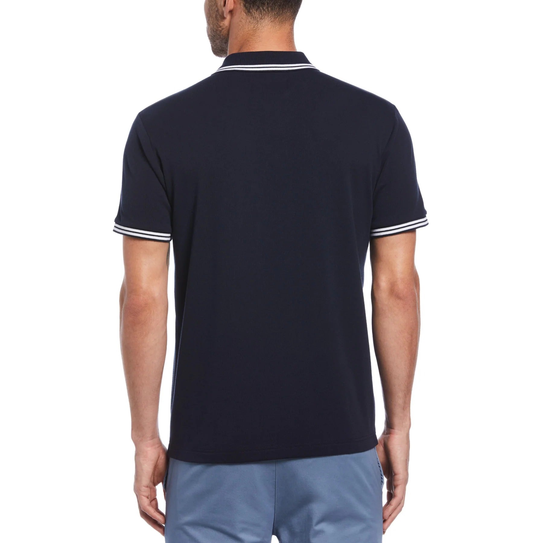 Original Penguin Tipped Jacquard Front Polo Dark Sapphire