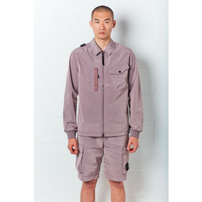 Ma.Strum Nylon Grid Overshirt Mud Pink