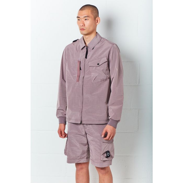 Ma.Strum Nylon Grid Overshirt Mud Pink