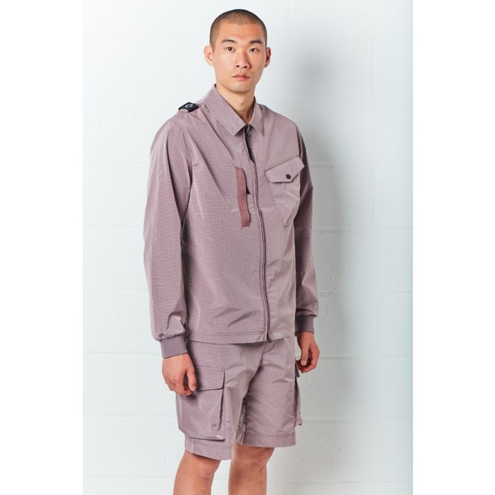 Ma.Strum Nylon Grid Overshirt Mud Pink