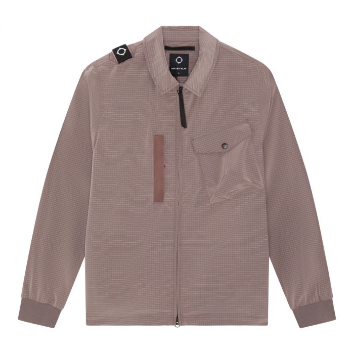 Ma.Strum Nylon Grid Overshirt Mud Pink