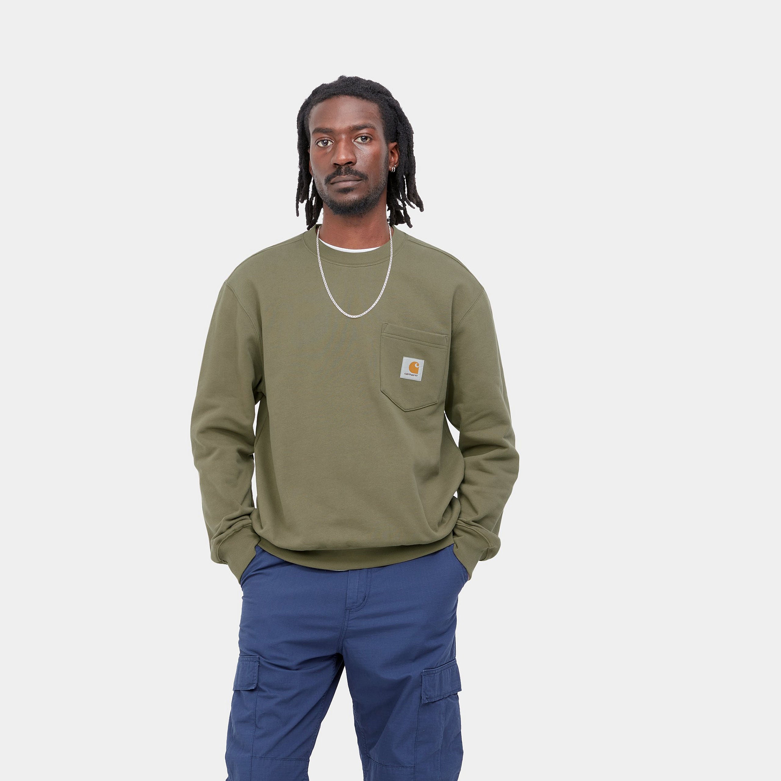 Carhartt WIP Pocket Sweat Cotton in Seaweed