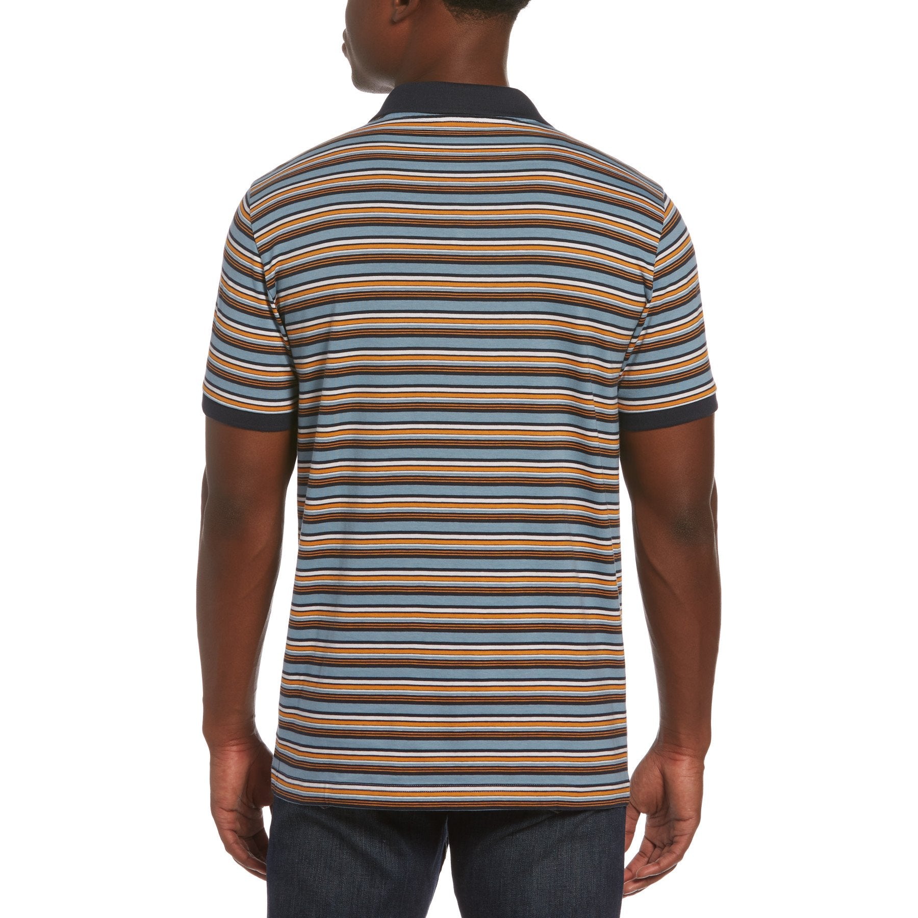 Original Penguin Multi Colour Stripe Polo Dark Sapphire