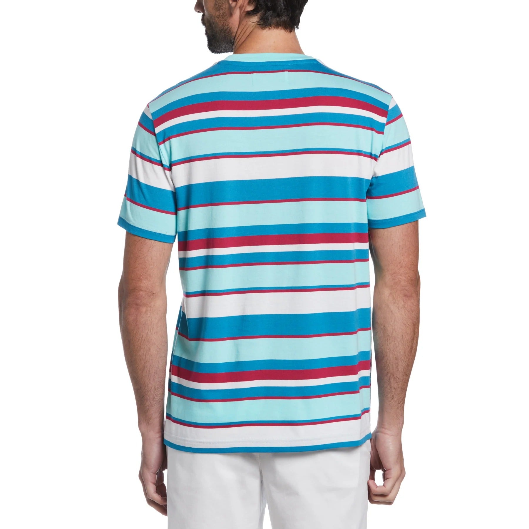 Original Penguin Multi Striped T-Shirt Aruba Blue