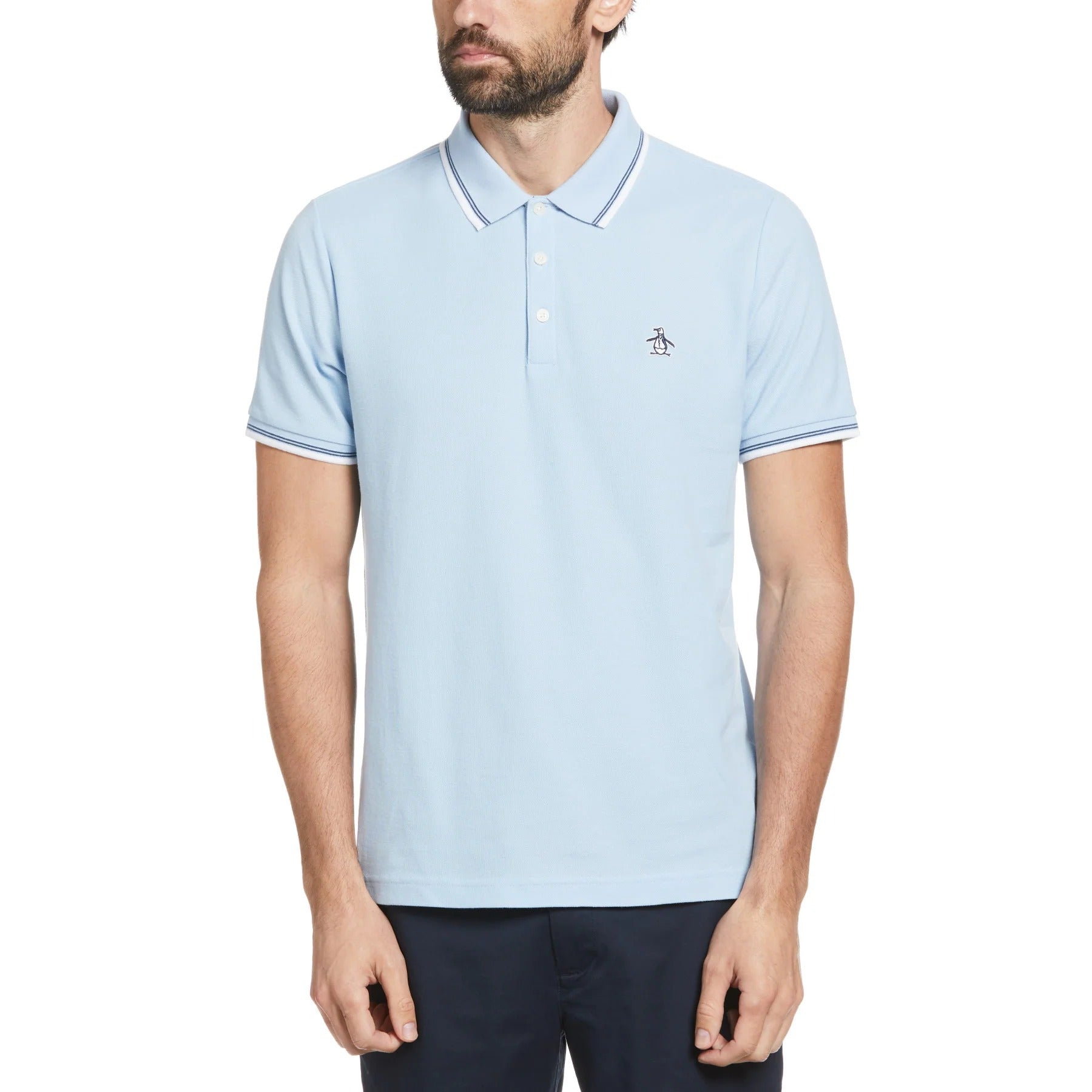 Original Penguin Twin Tipped Polo Cerulean Blue