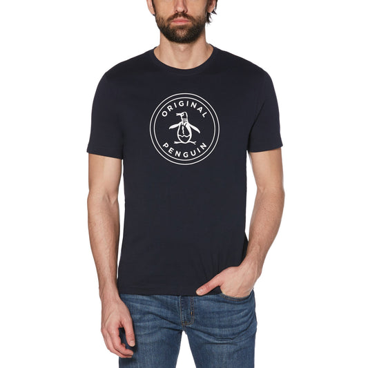 Original Penguin Stamp Circle Logo T-Shirt Dark Sapphire