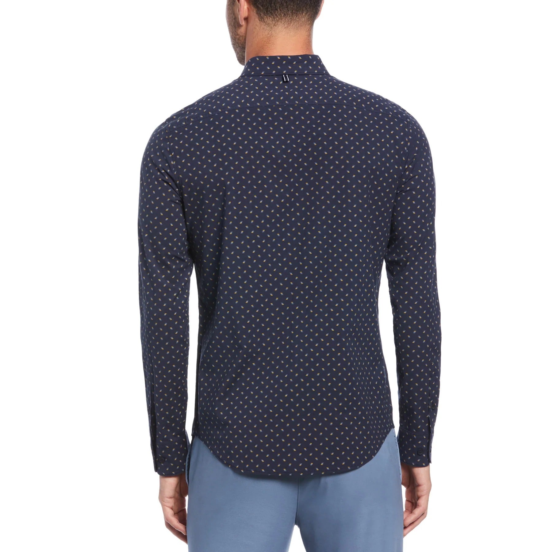 Original Penguin Printed EcoVero Stretch Shirt Dark Sapphire