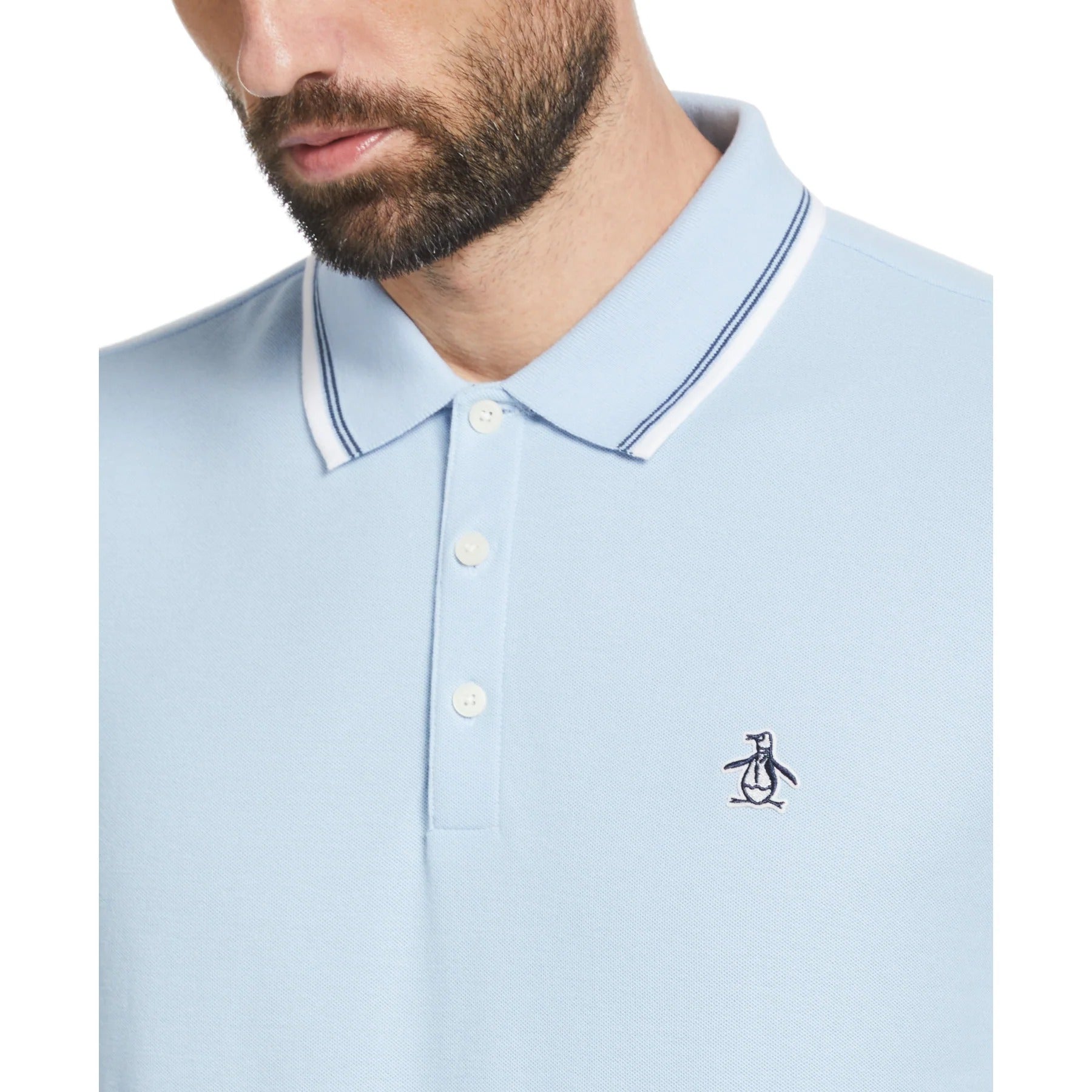 Original Penguin Twin Tipped Polo Cerulean Blue