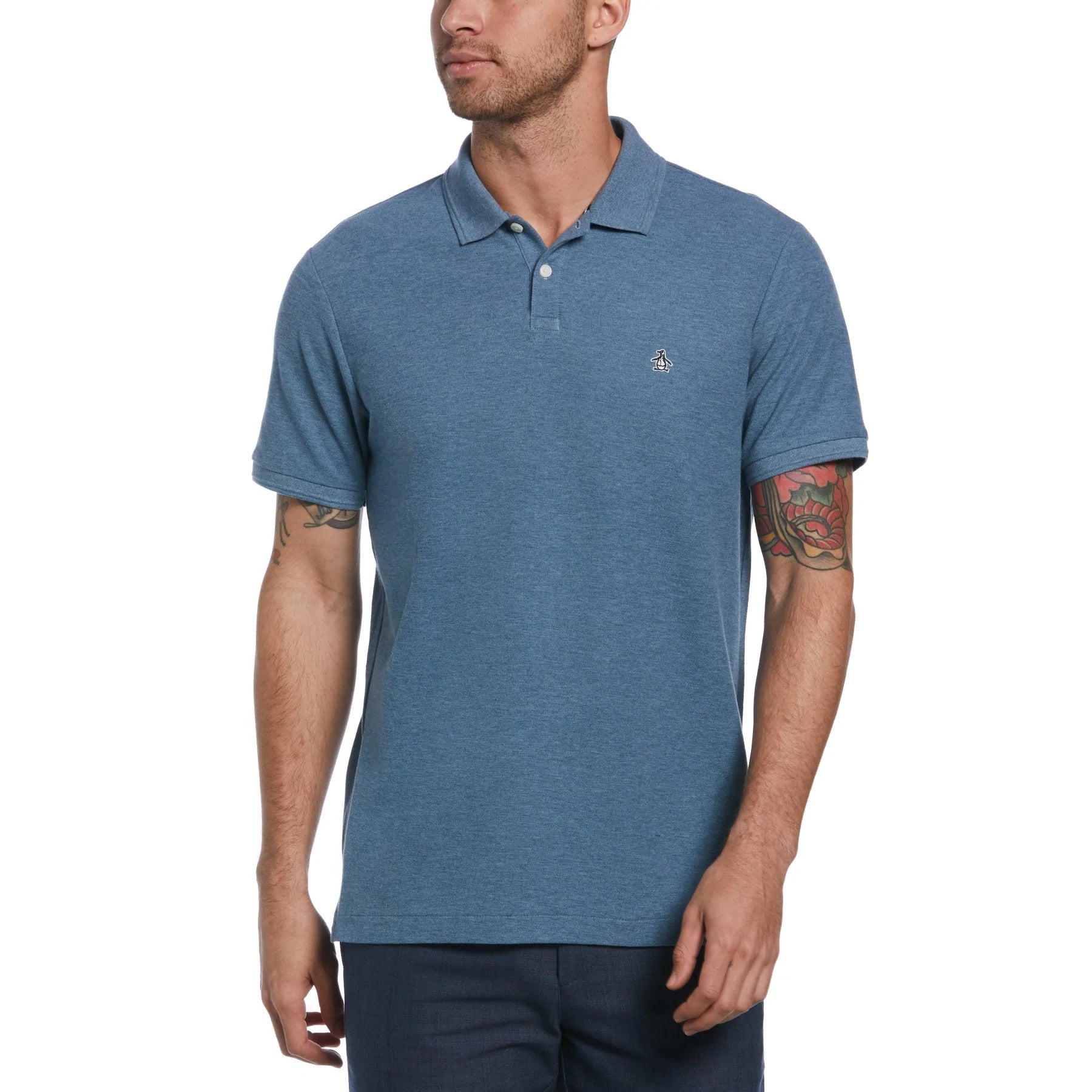 Original Penguin Organic Cotton Daddy Polo Spring Lake Heather