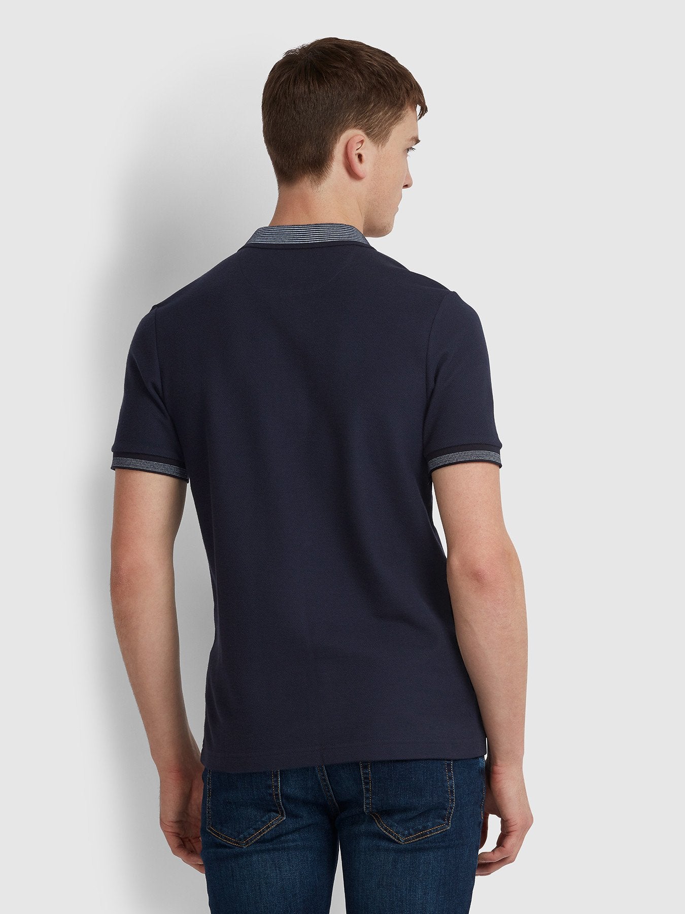 Farah Mills Contrast Tipped Polo True Navy